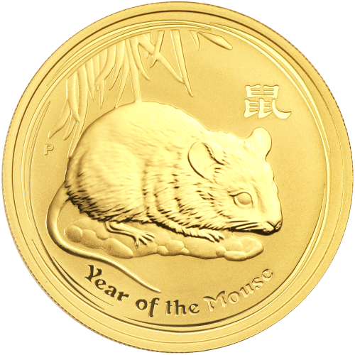 1 oz 2008 Lunar Year of the Mouse Gold Coin