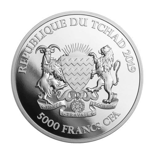 1 oz 2019 Republic of Chad Mandala Elephant Silver Coin
