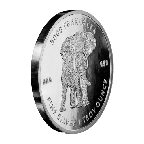 1 oz 2019 Republic of Chad Mandala Elephant Silver Coin