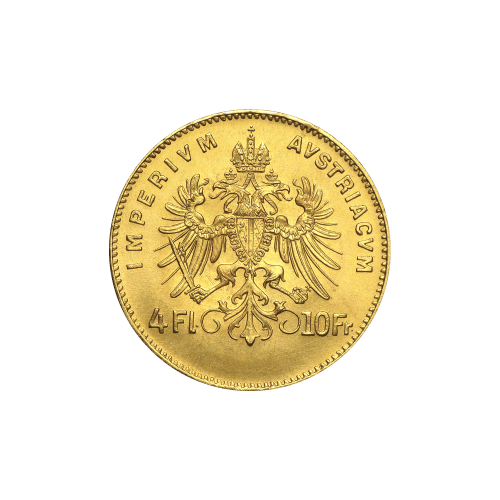 Pièce d'or de 4 florins / 10 francs autrichien d'année aléatoire