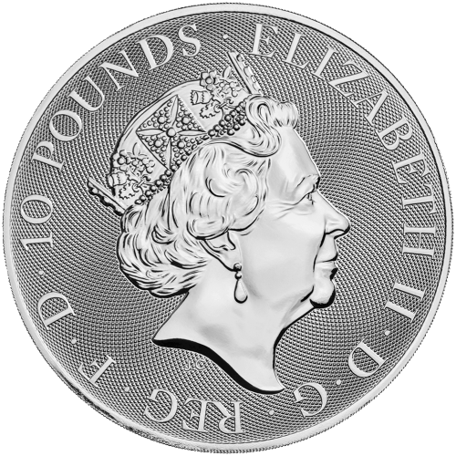 10 oz 2020 Queen's Beasts Yale of Beaufort Silver Coin | The Royal