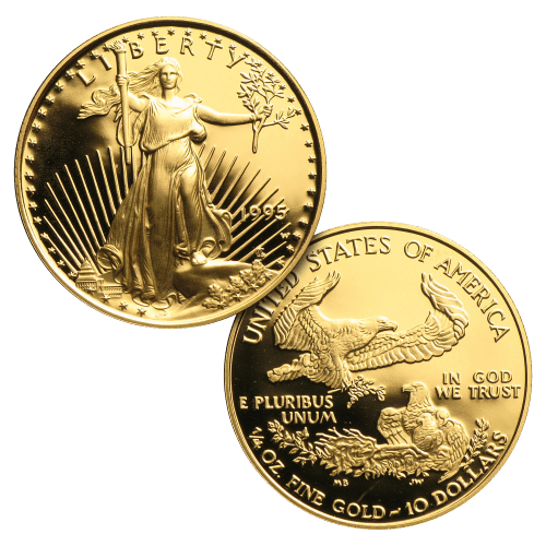 Ensemble de 5 pièces d'argent et d'or épreuve numismatique Aigle américain Année aléatoire