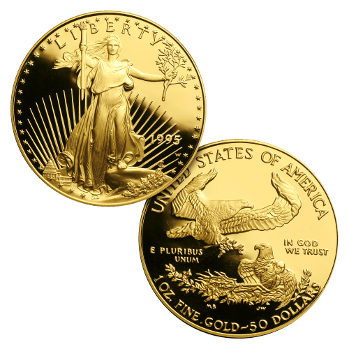 Ensemble de 5 pièces d'argent et d'or épreuve numismatique Aigle américain Année aléatoire