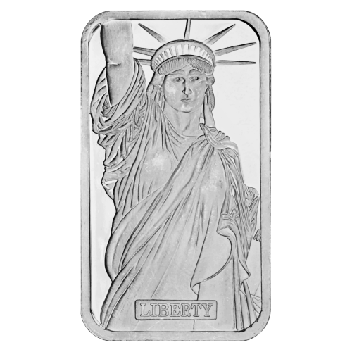 1 oz MTB Centerre Vintage Silver Bar | Johnson Matthey