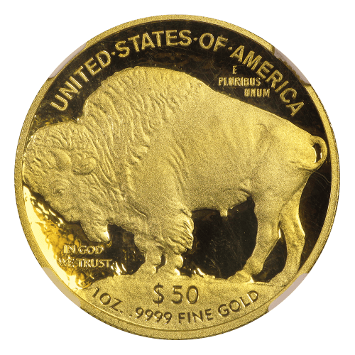 Pièce 1 once d'or Épreuve numismatique MS-70 Bison américain Année aléatoire | Monnaie des États-Unis