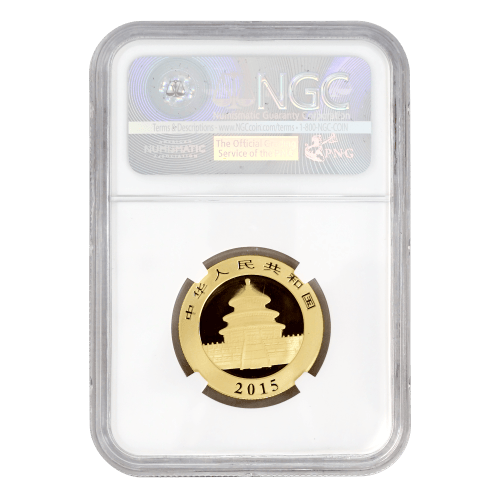 Pièce 1/2 once d'or NGC MS-69 Panda Chine 2015
