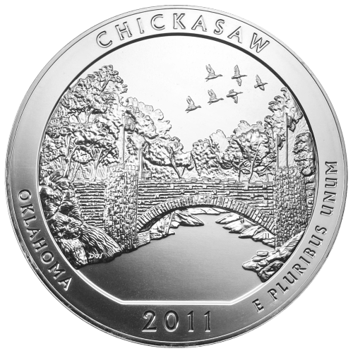 5 oz 2011 America The Beautiful Chickasaw National Park Silver Coin | United States Mint