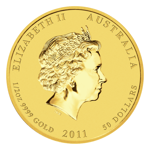 Pièce 1/2 once d'or Lunaire Année du Lapin 2011 | Monnaie de Perth
