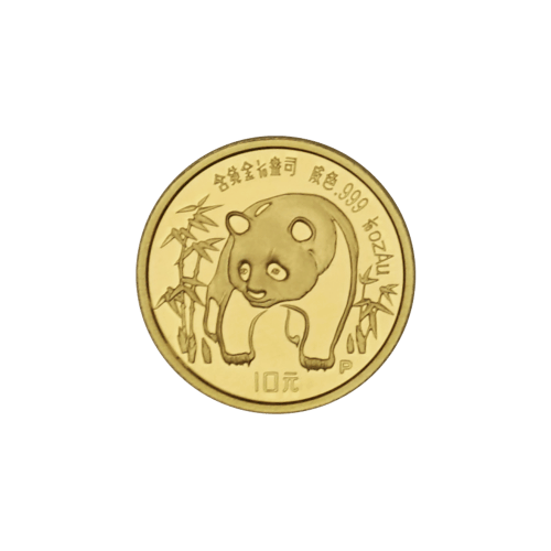 Pièce 1/10 once d'or Épreuve numismatique Panda Chine Année aléatoire