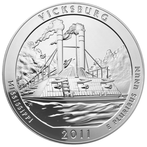 5 oz 2011 America the Beautiful Vicksburg National Park Silver Coin | United States Mint