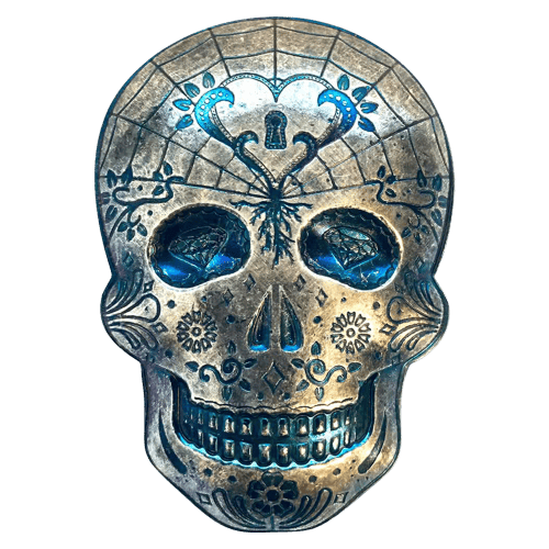10 oz Hand Poured Silver Skull | Monarch Precious Metals