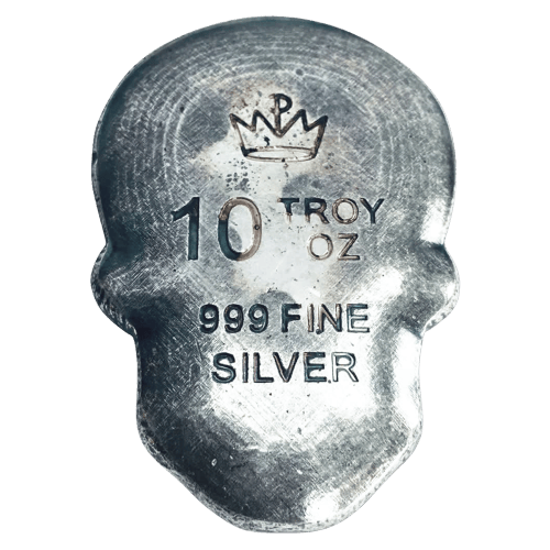 10 oz Hand Poured Silver Skull | Monarch Precious Metals