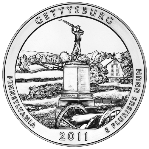Pièce 5 onces d'argent Amérique la Belle : Gettysburg National Military Park 2011 | Monnaie des États-Unis
