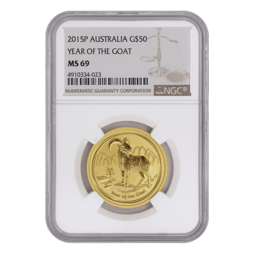 Pièce 1/2 once d'or MS-69 Lunaire Année de la Chèvre Année aléatoire | Monnaie de Perth
