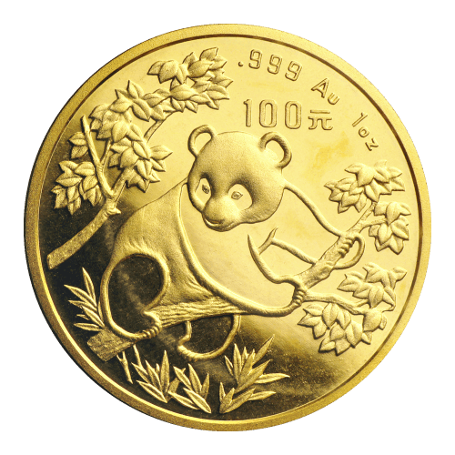 Pièce 1 once d'or Panda Chine 1992