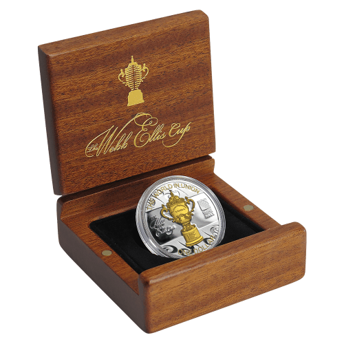 Pièce 1 once d'argent épreuve numismatique Trophée Webb Ellis Nouvelle-Zélande 2011