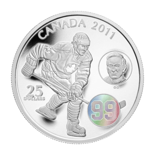 Pièce 1 once d'argent hologramme Wayne et Walter Gretzky 2011