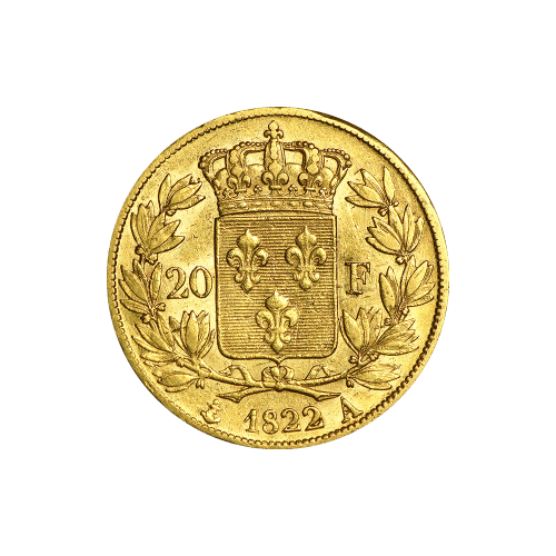 Pièce d'or Louis XVIII de 20 Francs 1816-1824