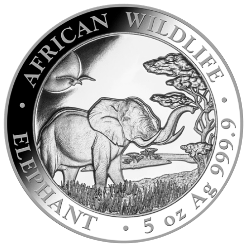 5 oz Random Year Somalian Elephant Silver Coin | Bavarian State Mint