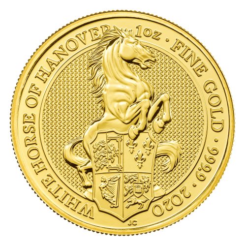 Pièce 1 once d'or Les Bêtes de la Reine : Cheval blanc de Hanovre 2020 | La Monnaie royale