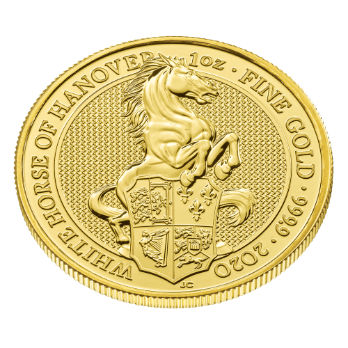 Pièce 1 once d'or Les Bêtes de la Reine : Cheval blanc de Hanovre 2020 | La Monnaie royale