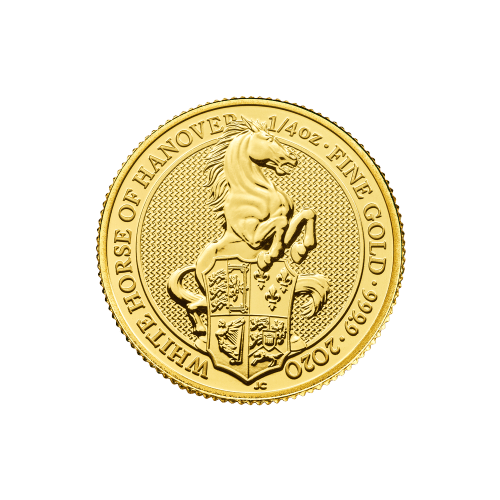 1/4 oz 2020 Queen's Beasts White Horse of Hanover Gold Coin | The Royal Mint