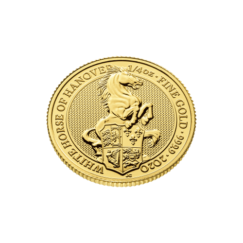 1/4 oz 2020 Queen's Beasts White Horse of Hanover Gold Coin | The Royal Mint