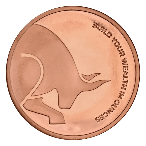 1 oz Silver Gold Bull Copper Round