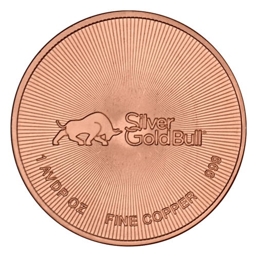 1 oz Silver Gold Bull Copper Round