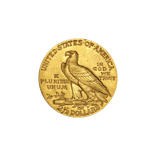 Pièce de 25 centimes en or Indien Aigle 2,5 $ Année aléatoire | Monnaie des États-Unis