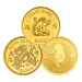 Pièce d'or Lunaire de 1000 $ de Hong Kong d'année aléatoire