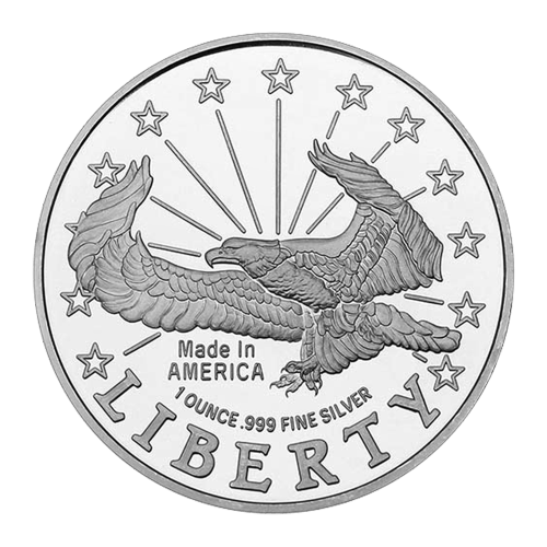1 oz Liberty Eagle Silver Round | Silvertowne Mint | Silver Gold