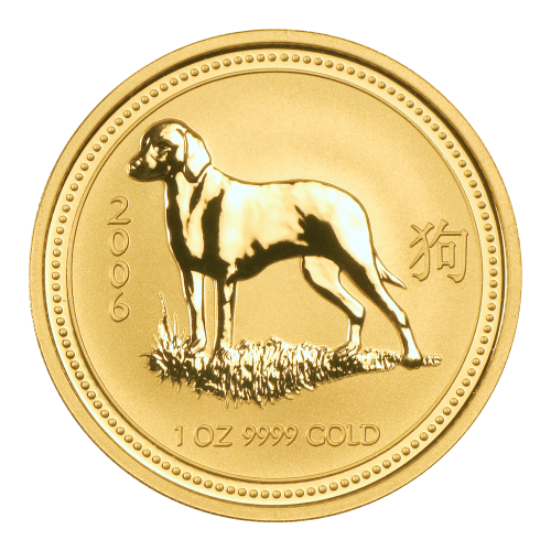 Pièce 1 once d'or Lunaire Année du Chien 2006 | Monnaie de Perth