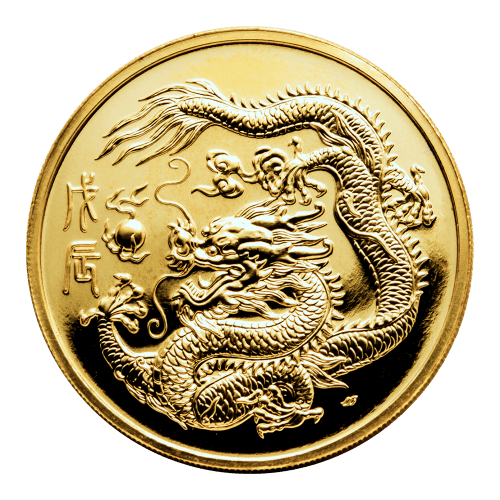 1 oz 1988 Singapore Dragon Gold Round | Perth Mint | Silver Gold