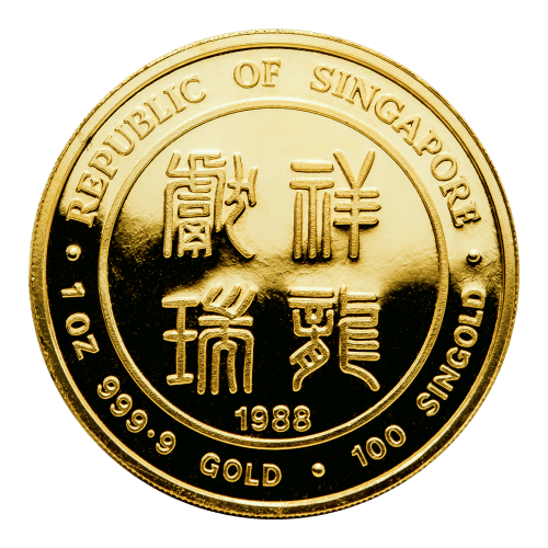 1 oz 1988 Singapore Dragon Gold Round | Perth Mint