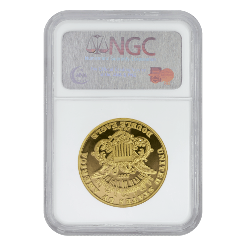 Pièce 1 once d'or Épreuve numismatique Ultra camée Gem Émission privée NGC Devise proposée James B. Longacre 2007