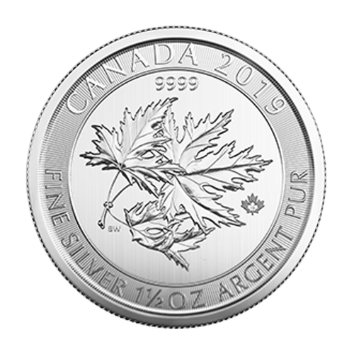 1.5 oz 2019 Canadian Maple Leaf Superleaf Silver Coin | Royal