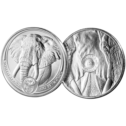 Pièce 1 once de platine Éléphant 2020