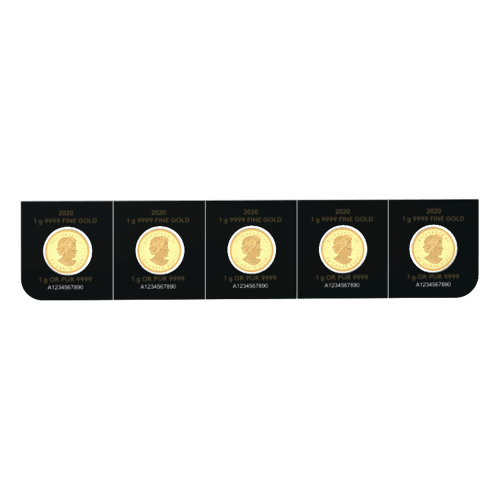 5 gram (5 x 1 g) 2020 MapleGram Sheet of Gold Coins | Royal Canadian Mint