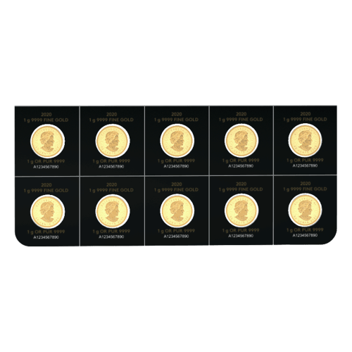 10 gram (10 x 1 g) 2020 MapleGram Sheet of Gold Coins | Royal Canadian Mint