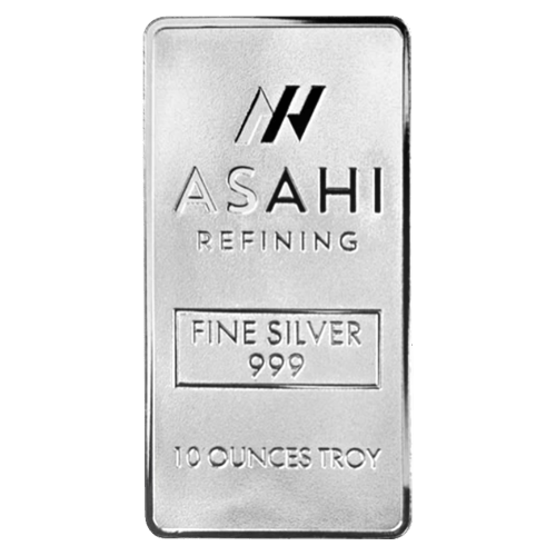 10 oz Silver Bar | Asahi Refining | Silver Gold Bull Canada