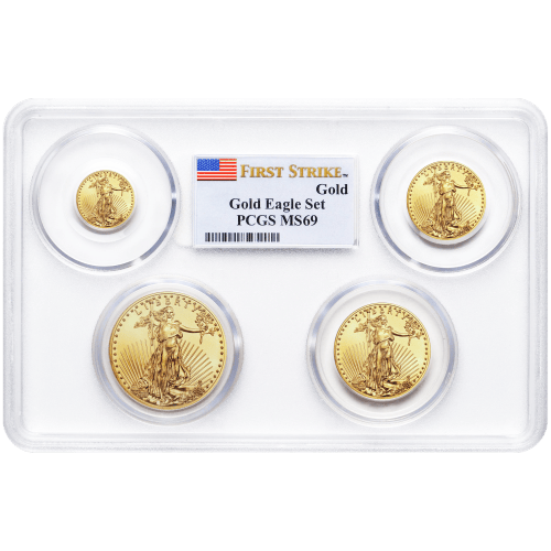 Ensemble de 4 pièces d'or MS-69 PCGS Aigle américain Année aléatoire | Monnaie des États-Unis