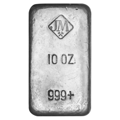 10 oz Diamond Logo Cast Finish Silver Bar | Johnson Matthey