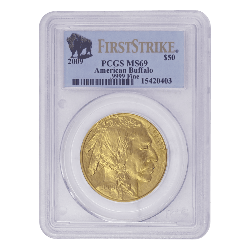 Pièce 1 once d'or MS-69 Premières pièces frappées Bison 2009 | Monnaie des États-Unis