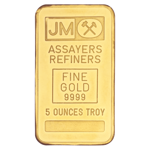 5 oz Blank Back Gold Bar | Johnson Matthey