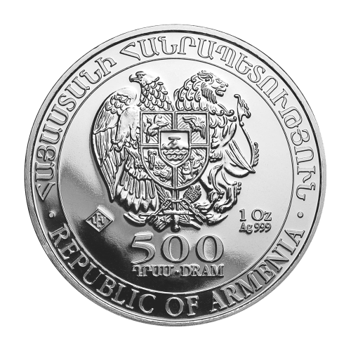 Pièce 1 once d'argent L'Arche de Noé Arménie Année aléatoire