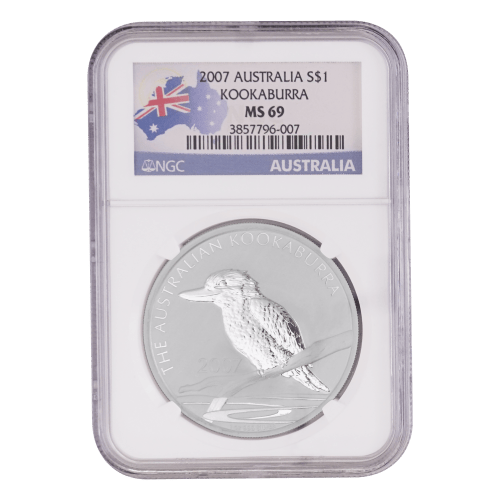 1 oz 2007 Australian Kookaburra NGC MS-69 Silver Coin | Perth Mint