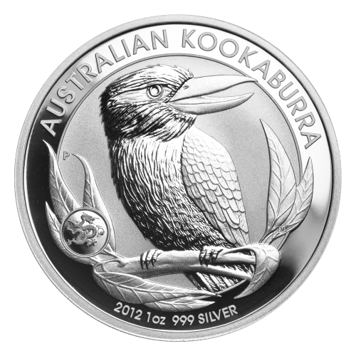 Pièce 1 once d'argent Kookaburra australien Marque d'atelier Dragon 2012