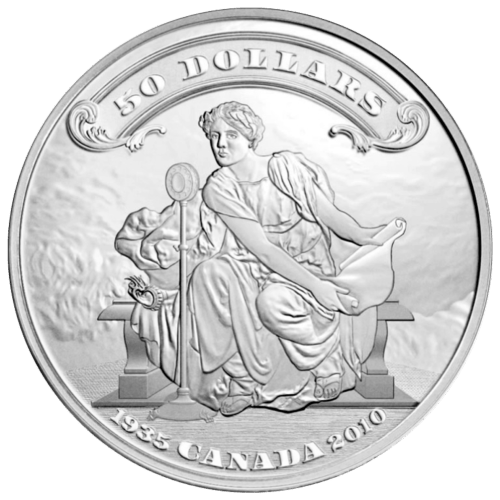 Pièce 50 $ en argent Épreuve numismatique Série commémorative 75e anniversaire de la série Billets de banque canadiens 2010 | Monnaie royale canadienne