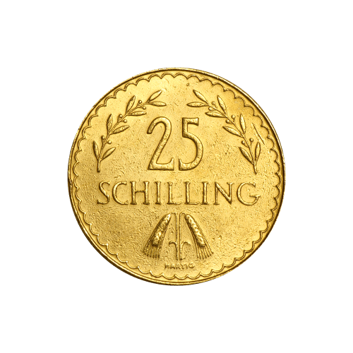 Pièce d'or 25 Schillings autrichiens d'année aléatoire